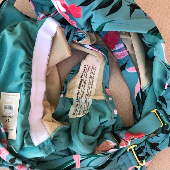 Terra & Sky Floral Print Tommy Control Removable Cups One Piece Swimwear 2X - Picture 10 of 16